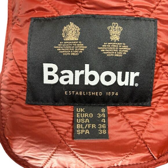BARBOUR Wray Gilet Quilted Vest in Deep Claret Red Zip Snap Overlay Women's 4 - Picture 10 of 12